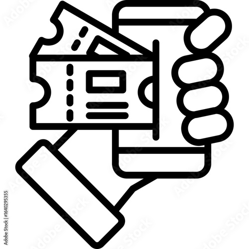 Mobile Ticketing line icon