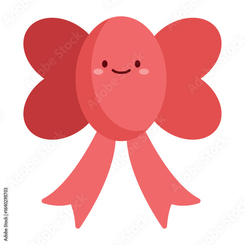 Flat Christmas Bow Icon for Holiday Designs