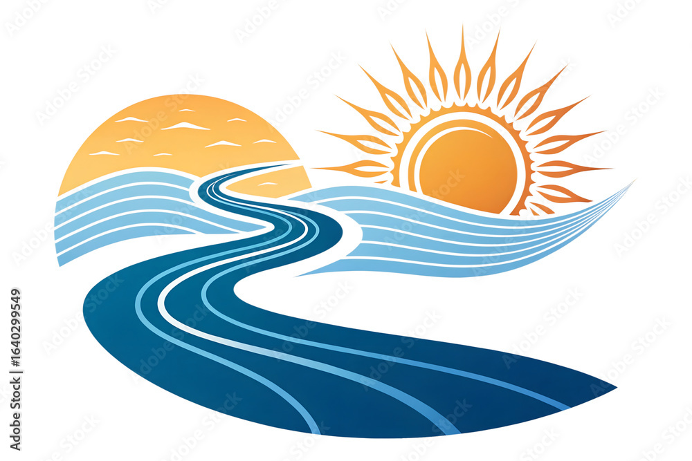 sun and sea weather icon sky vector art sun and sea weather icon sky vector art