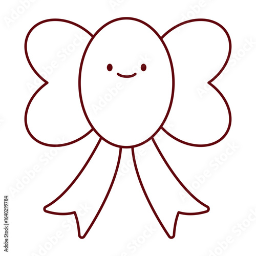 Flat Christmas Bow Icon for Holiday Designs