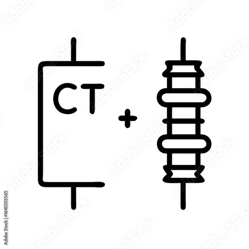 An electrical engineering diagram with two symbolic components, showcasing the essence of current transformer and isolator in a clean and modern graphic.