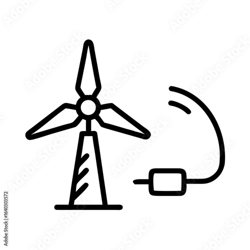A clean, illustrative depiction of a wind turbine gracefully converting wind energy into sustainable power, embodying the innovation of clean energy, and a greener world.