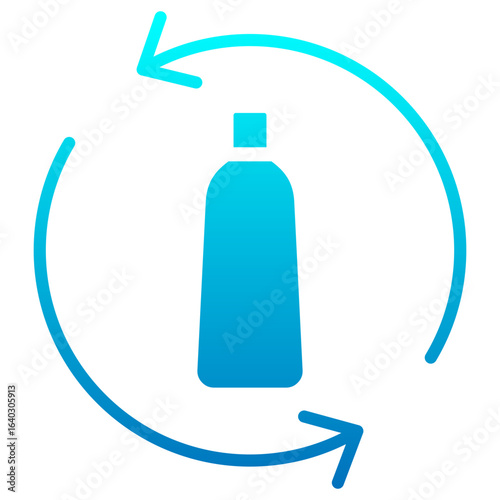 Plastic Recycling glyph gradient icon