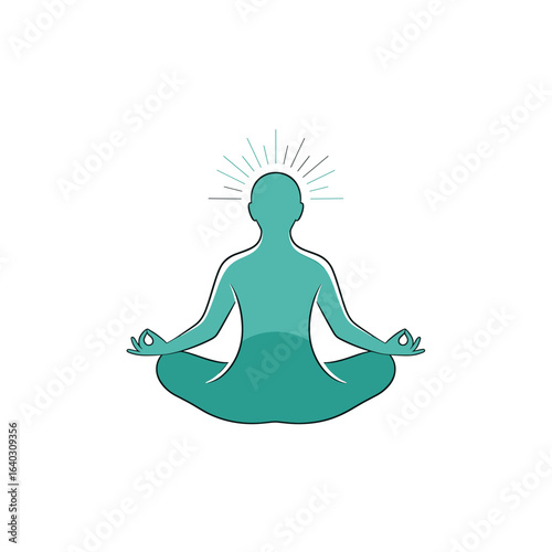 Calm and Serene Meditation Figure with Radiant Aura Symbolizing Inner Peace and Tranquility
