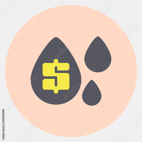 Icon oil price. Oil Industry elements. Icon in color mate style.