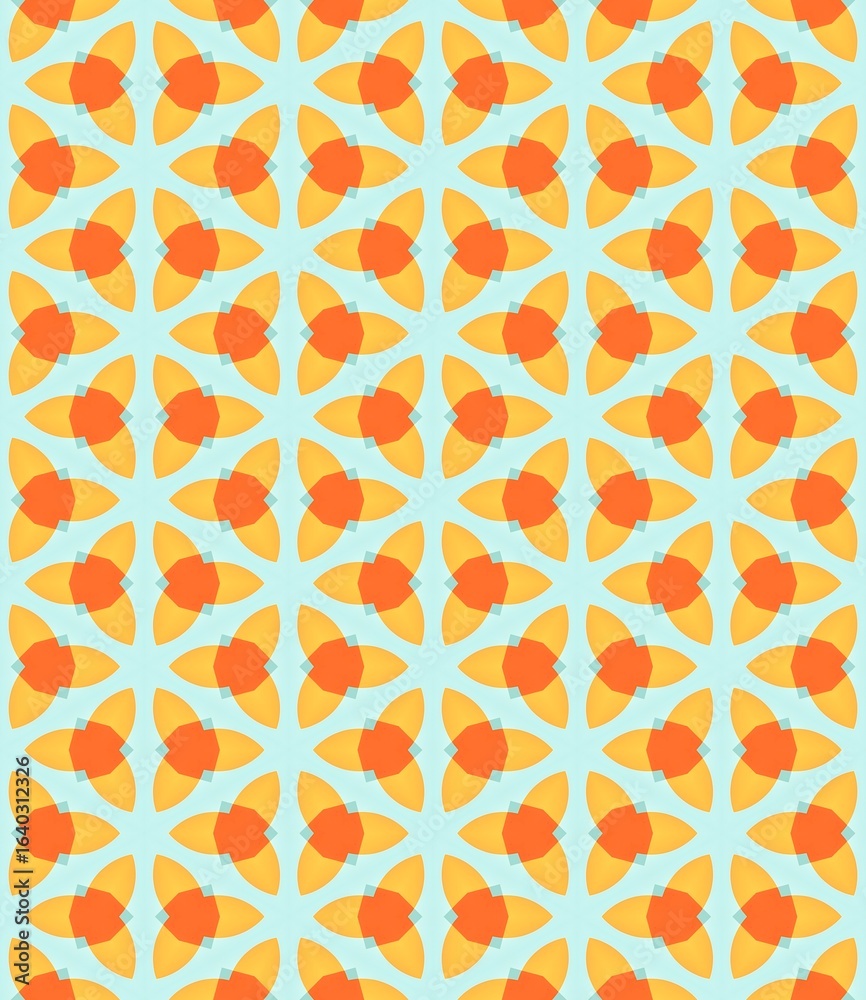 Fototapeta premium Seamless geometric pattern wallpaper with a floral damask design