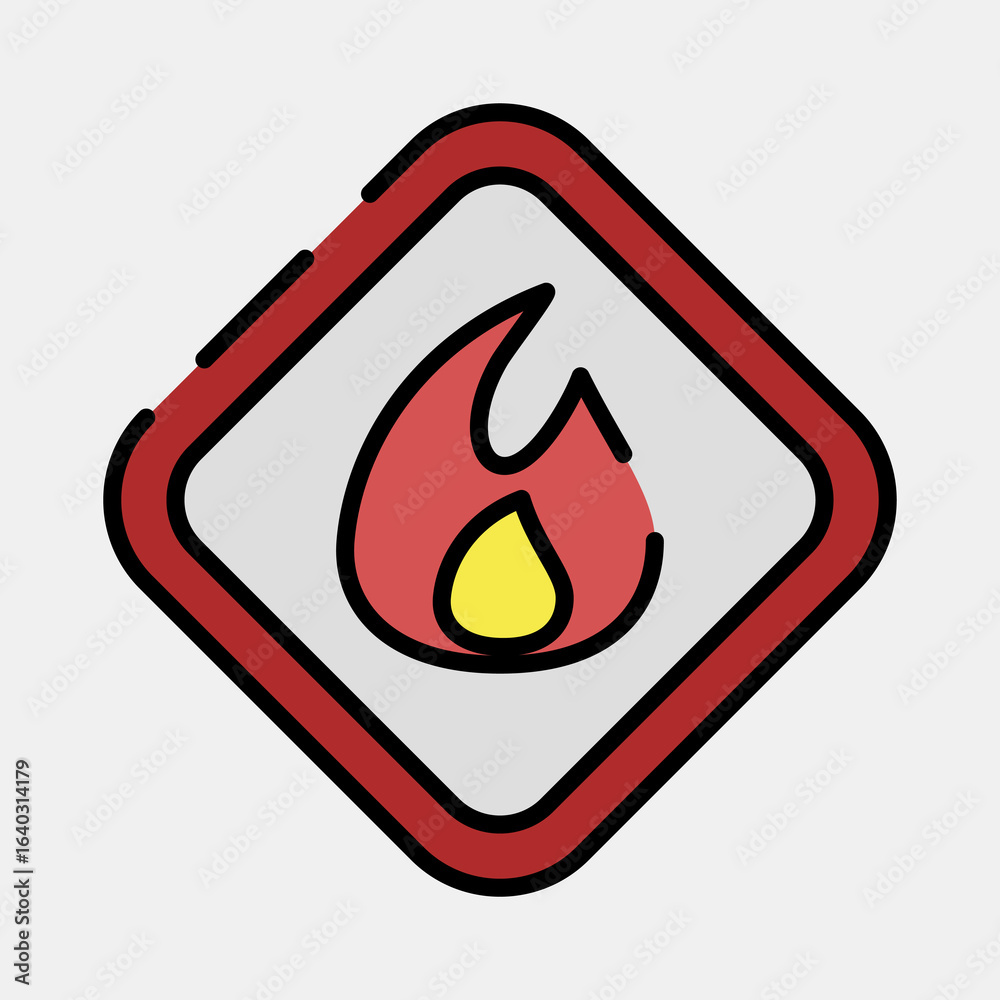 Icon flammable. Oil Industry elements. Icon in filled line style. Icon flammable. Oil Industry elements. Icon in filled line style.