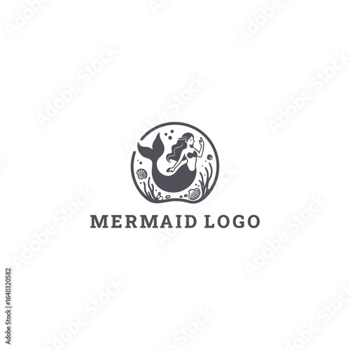 Mermaid logo with an elegant and magical style for enchanting brand identity. Free Download Mermaid logo with an elegant and magical style for enchanting brand identity. - GFXLoad