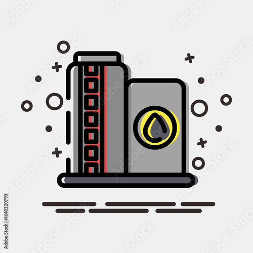 Icon oil storage. Oil Industry elements. Icon in MBE style.