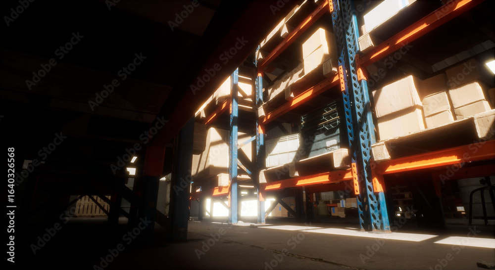 Fototapeta premium 倉庫 光を抱く倉庫
