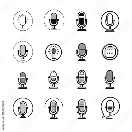 Microphone and Voice Recording Icons