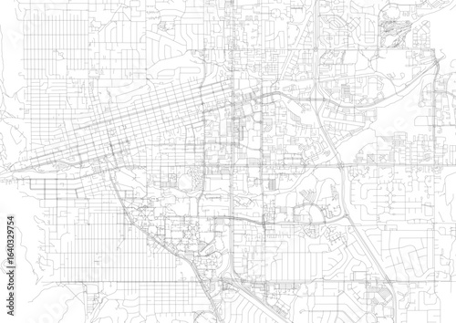 Zoomed-In Vector Map of Boulder Highways and Streets

