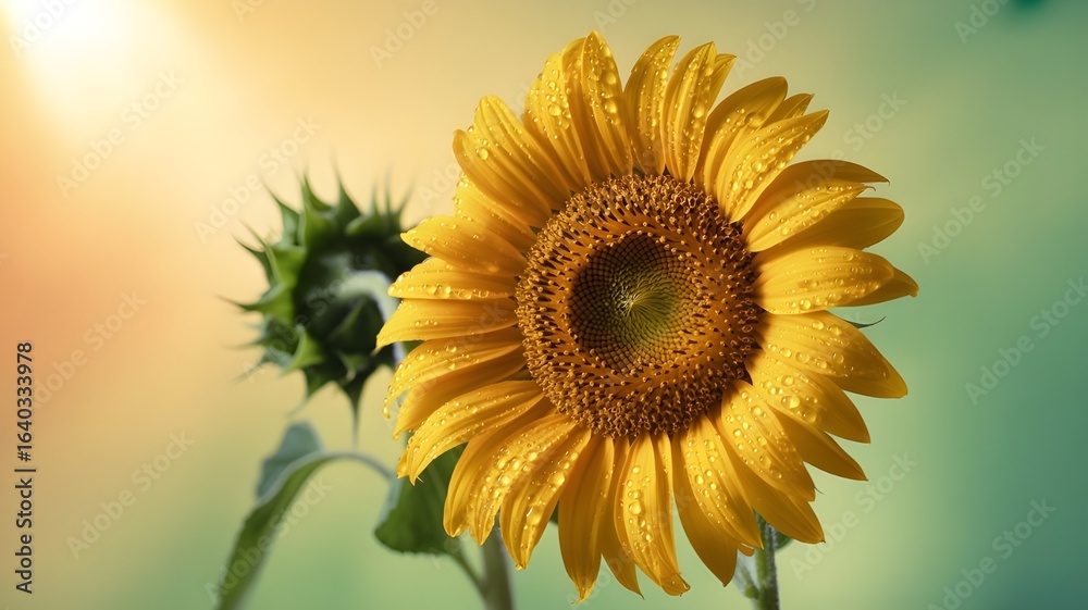 Obraz premium sunflower with bee