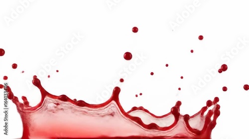 Red Liquid Splash: Dynamic Crown & Droplets, High-Speed Macro