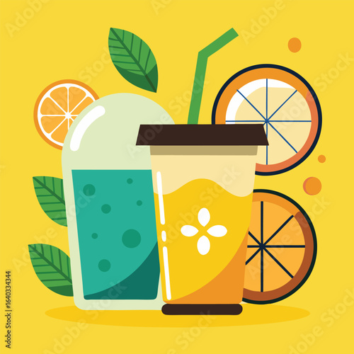 Set of Soda can, cocktail, soft drinks isolated vector illustration