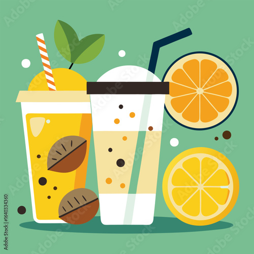 Set of Soda can, cocktail, soft drinks isolated vector illustration