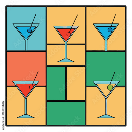 Set of Soda can, cocktail, soft drinks isolated vector illustration