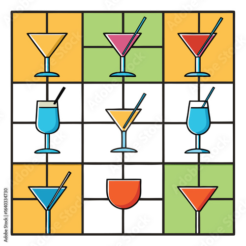 Set of Soda can, cocktail, soft drinks isolated vector illustration