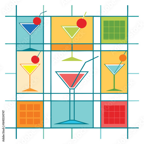 Set of Soda can, cocktail, soft drinks isolated vector illustration
