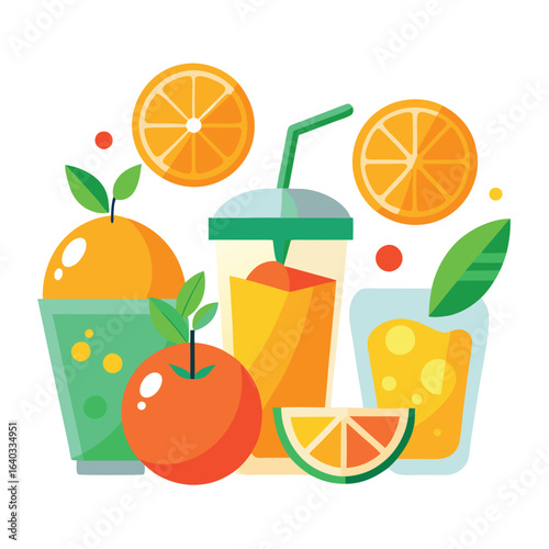 Set of Soda can, cocktail, soft drinks isolated vector illustration