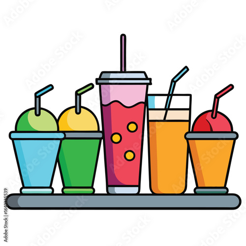 Set of Soda can, cocktail, soft drinks isolated vector illustration