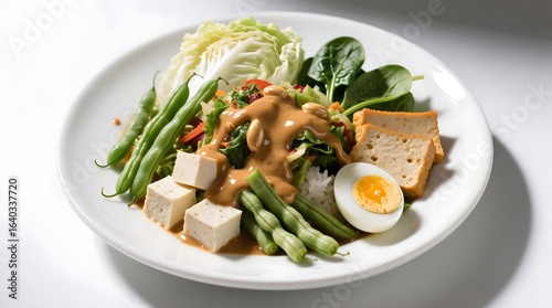 Colorful Gado-Gado Salad Overhead