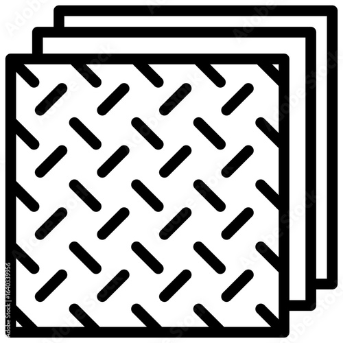 Metal Sheet icon, Black And White Outline Icon Vector.