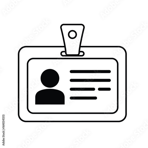 Illustration of an identification card with a photograph and personal information for access control