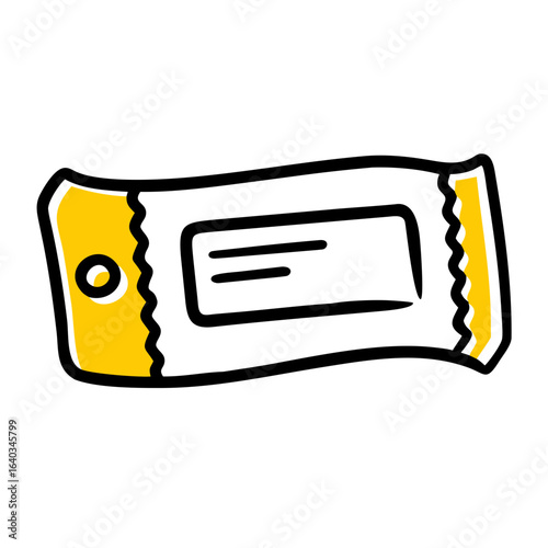 bus ticket hand drawing icon for web and graphic design