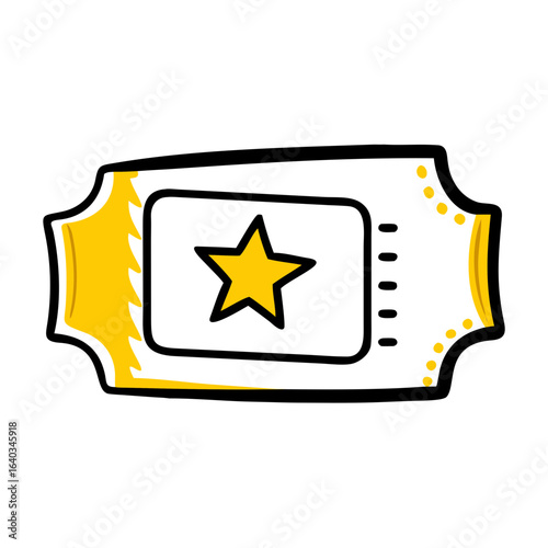 cinema ticket hand drawing icon for web and graphic design