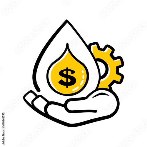 government oil control hand drawing icon for web and graphic design
