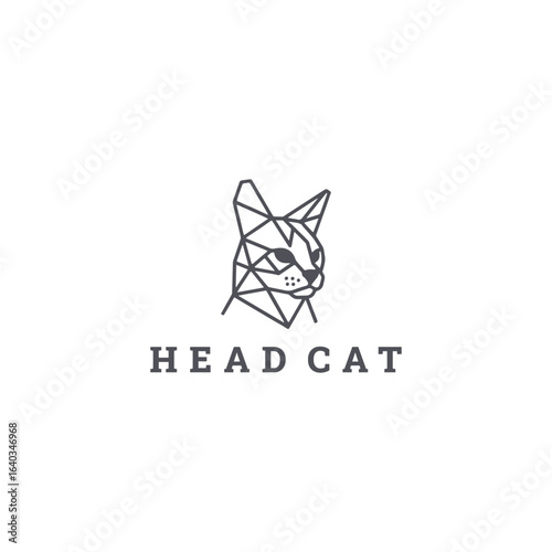 Head cat logo with a sleek and clever design for modern and friendly branding.