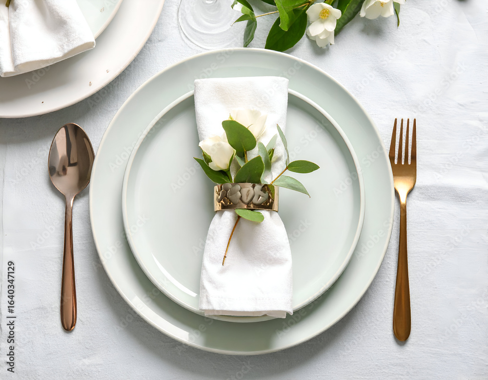 Elegant Table Setting with Flowers. Elegant Table Setting with Flowers.