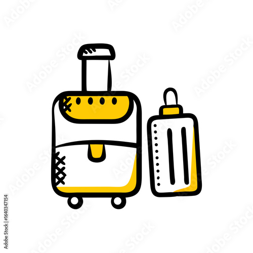 luggage hand drawing icon for web and graphic design