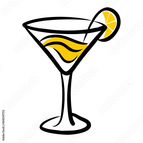 martini hand drawing icon for web and graphic design