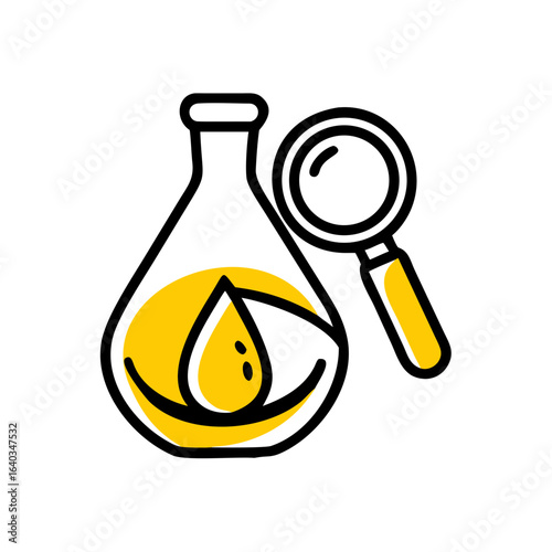oil research hand drawing icon for web and graphic design