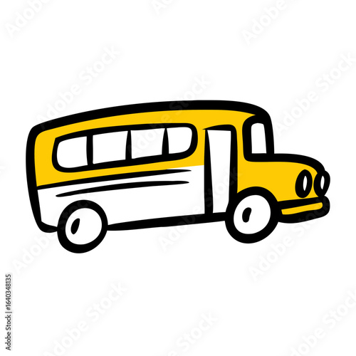 school bus hand drawing icon for web and graphic design