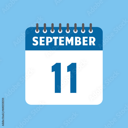 september 11 calendar icon Vector page month design