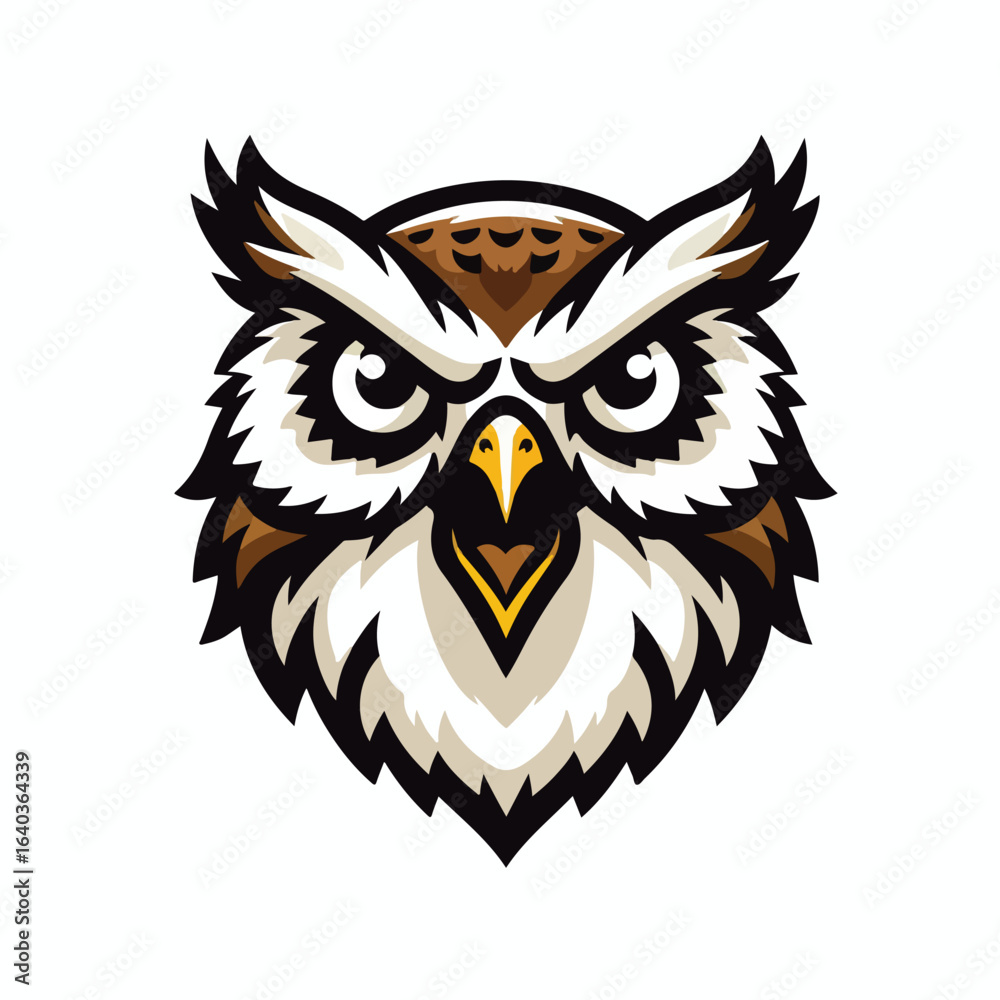 Obraz premium angry owl logo vector image