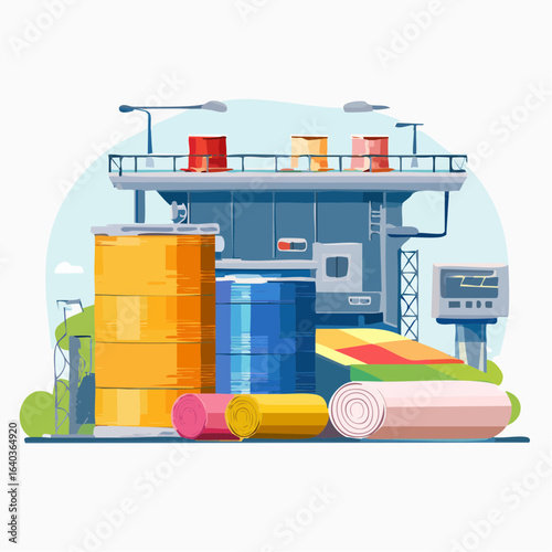 染色整理業のベクターイラスト素材