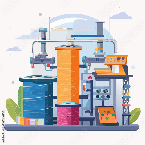 染色整理業のベクターイラスト素材