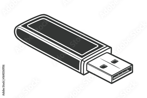 usb flash drive isolated pc key connect usb flash vector design art