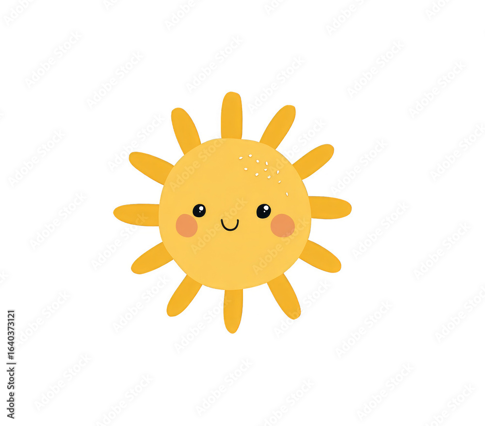 Fototapeta premium A cartoon sun with a smiley face