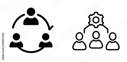 Team Collaboration Icon for Group Work, Partnership, Project Management, and Communication