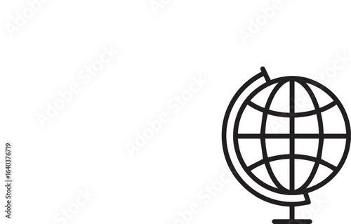 Explore a world of possibilities with this modern globe icon, perfect for educational resources, global business branding, and travel promotions