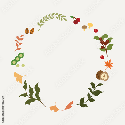 Autumnal Harvest Wreath Nuts, Berries, and Foliage