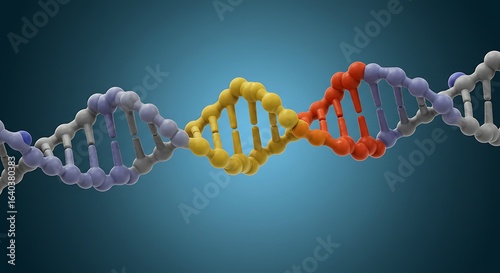 Gene mutation and molecular structure, 3d rendering