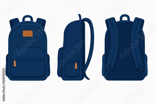 blue backpack isolated on white