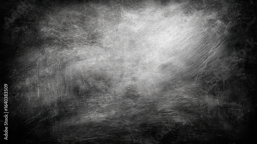 Scratched metal surface with dark and light texture creating