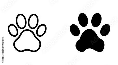 Set of paw outline silhouette vector illustration design